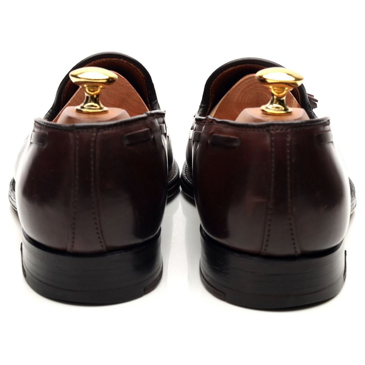 563' Burgundy Cordovan Leather Tassel Loafers UK 7 US 7.5