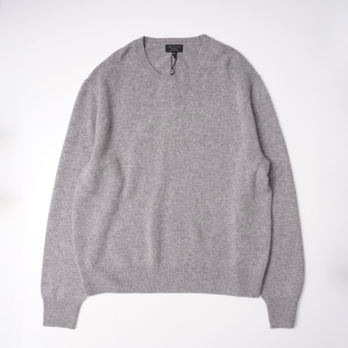 ラグアンドボーンニューヨーク グレー カシミヤ100 クルーネックニット
