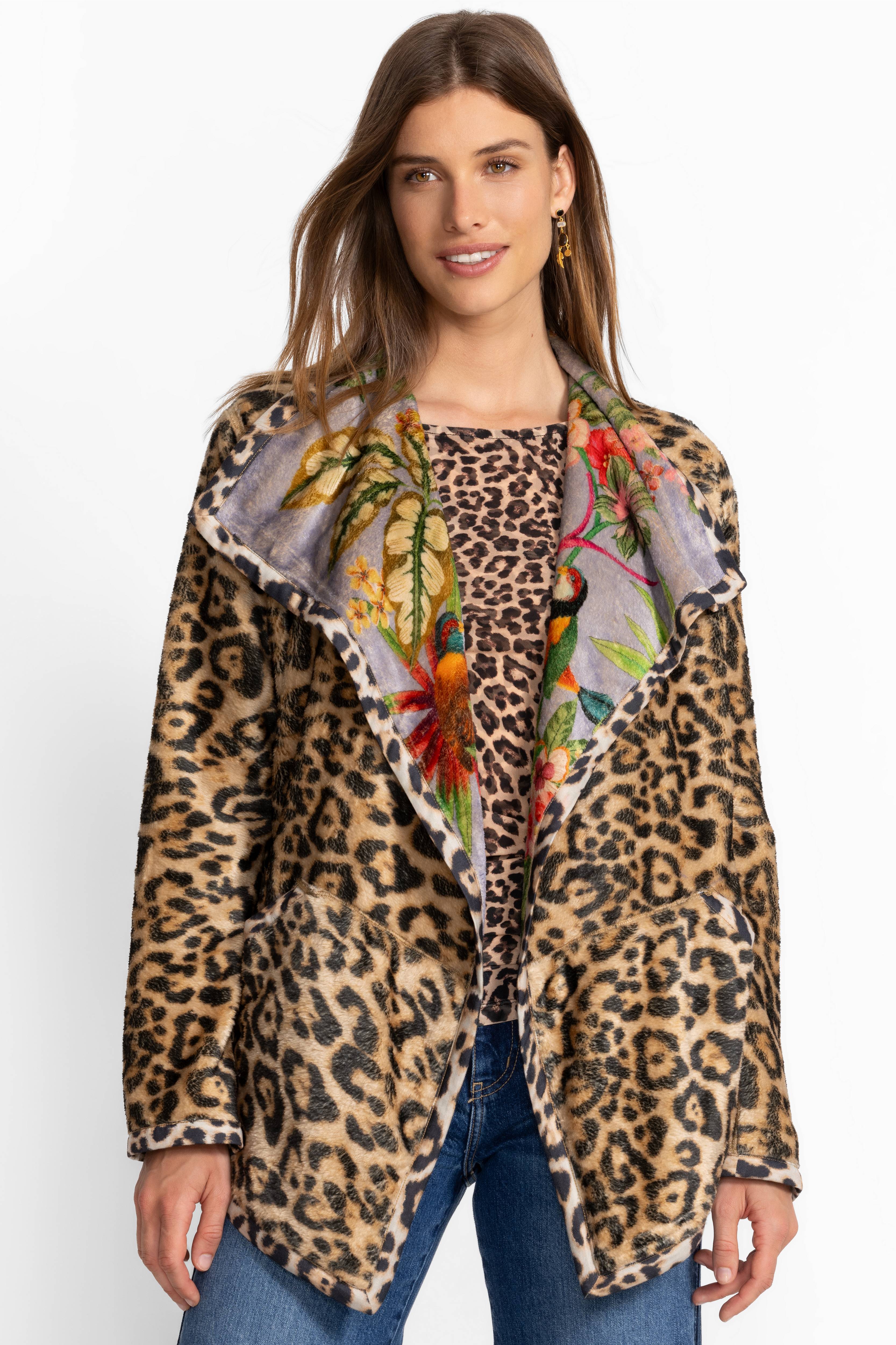 Buy REVERSIBLE JOAN WRAP BINDED SHERPA JACKET | Johnny Was
