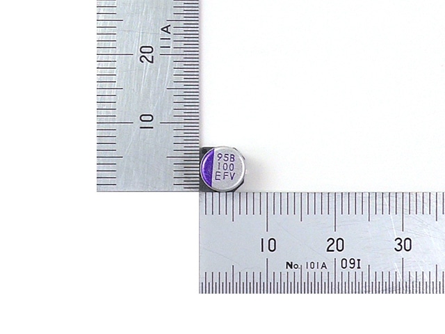 導電性高分子アルミ固体電解コンデンサー ハイブリッド 100μF25V PFV