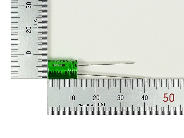 オーディオ用無極性電解コンデンサー33μF25V85℃ ニチコンMUSE・ES