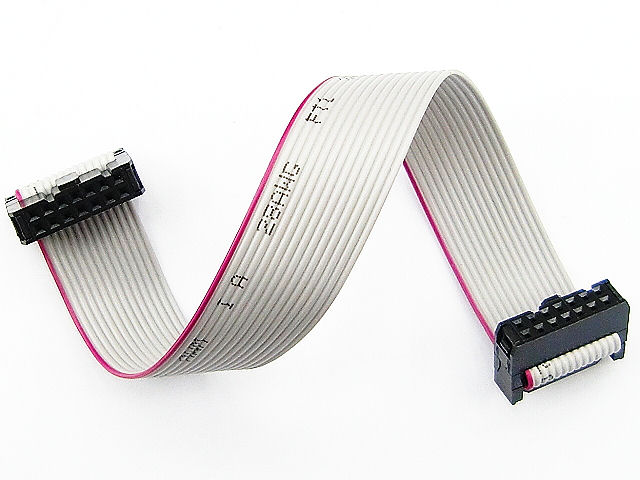 2×7ピン(14P)両端コネクター付リボンケーブル(フラットケーブル