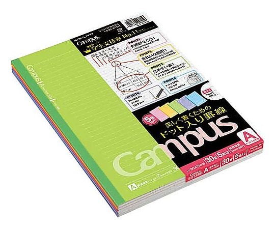 61-0576-03 キャンパスノートセミB5（ドット罫）A罫 5冊 ﾉ-3CATNX5