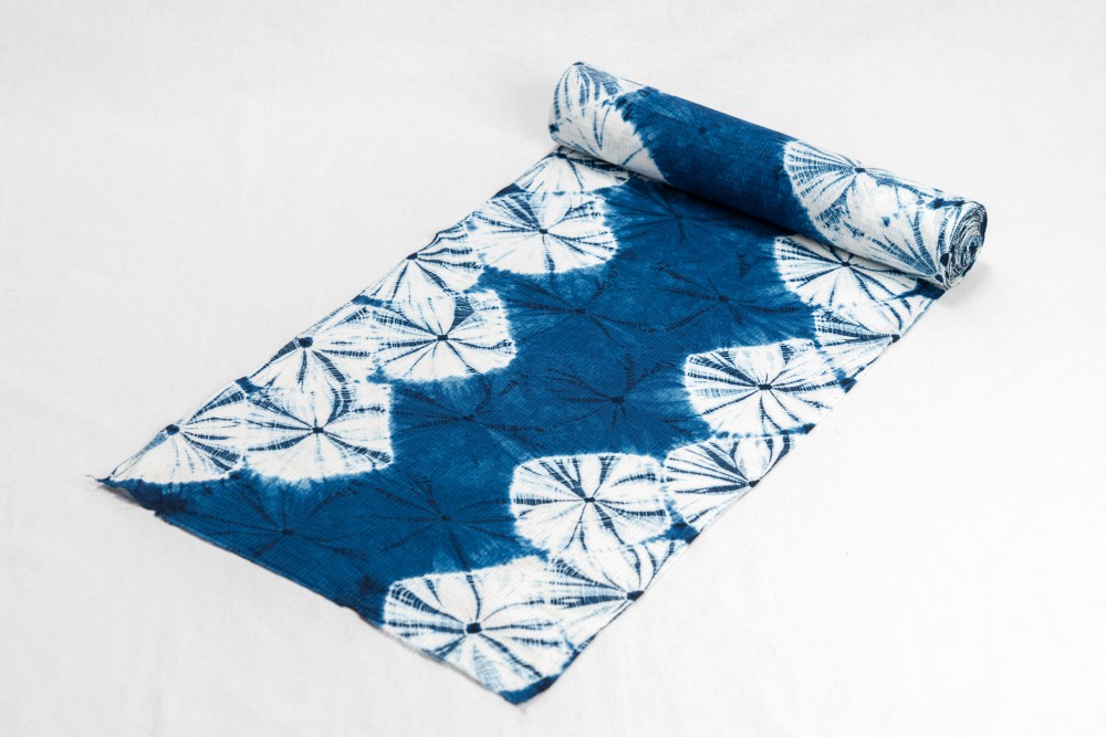 専用なまやつはし様 有松絞り浴衣 蜘蛛絞り グリーン 花繋ぎ 手縫No.7