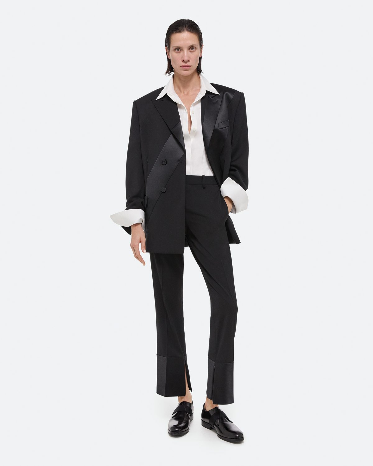 Helmut Lang Virgin Wool Tuxedo Car Blazer | HELMUTLANG.COM
