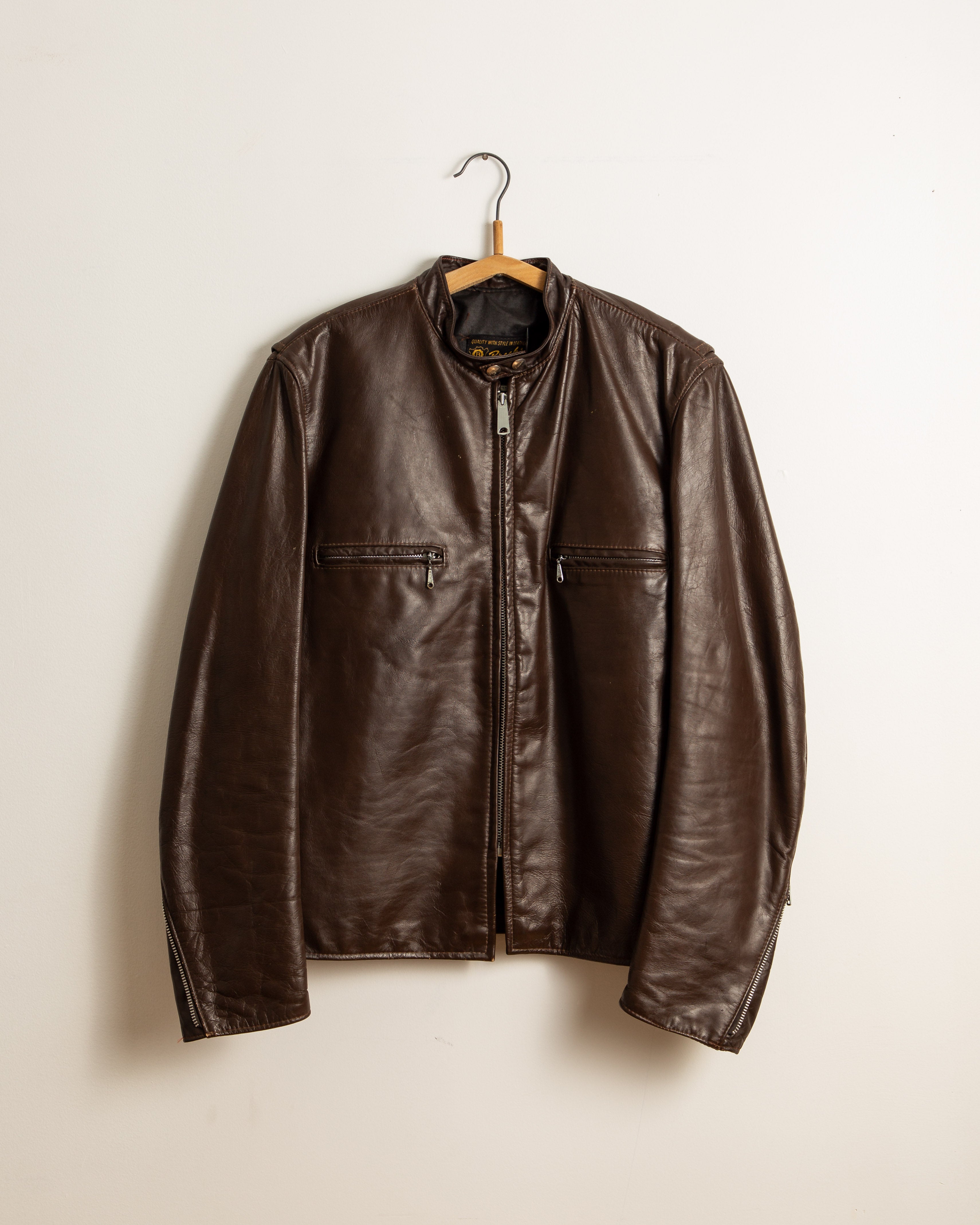 Vintage 60's Brooks Gold Label Cafe Racer Leather Motorcycle