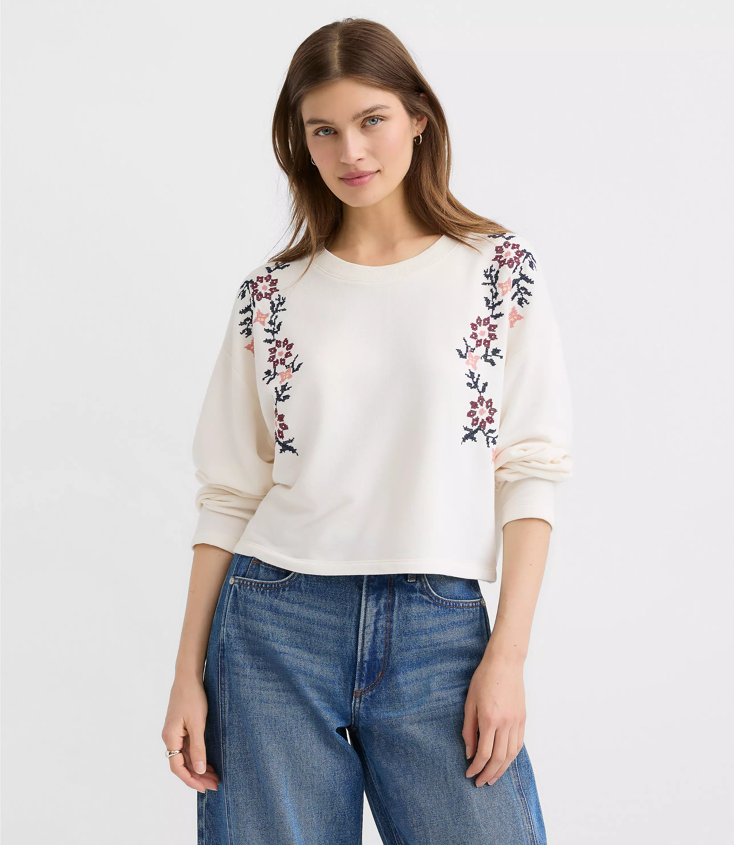 Floral Embroidered Sweatshirt