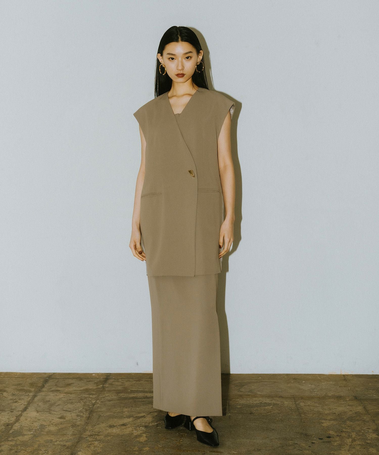 back sheer gilet setup dress | ANDRESD