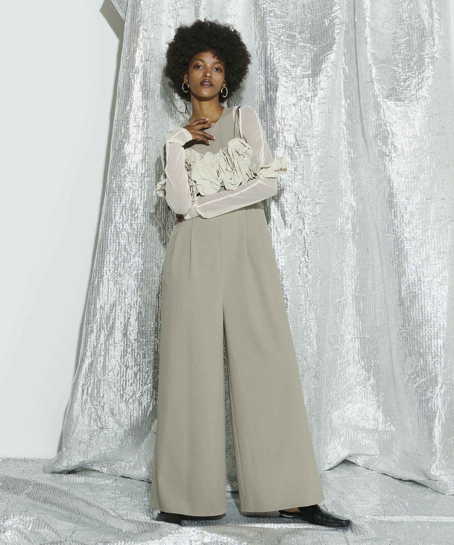 ruffled bustier pants dress | ANDRESD