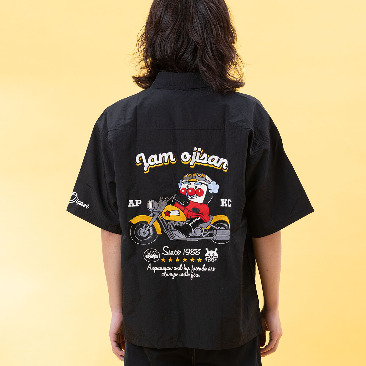 ジャムおじさんバイク刺繍シャツ 大人｜アイテム｜アンパンマンキッズ