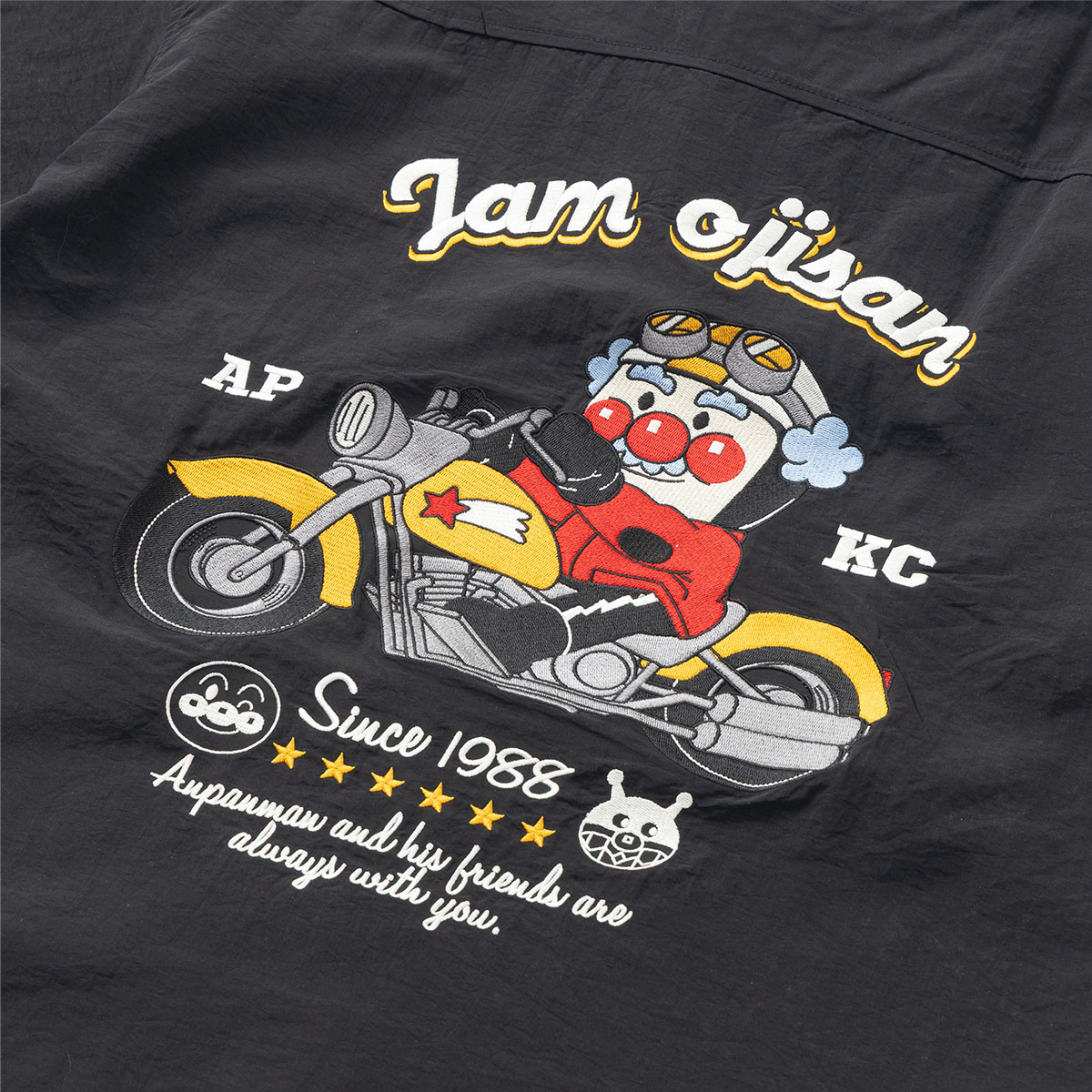 ジャムおじさんバイク刺繍シャツ 大人｜アイテム｜アンパンマンキッズ