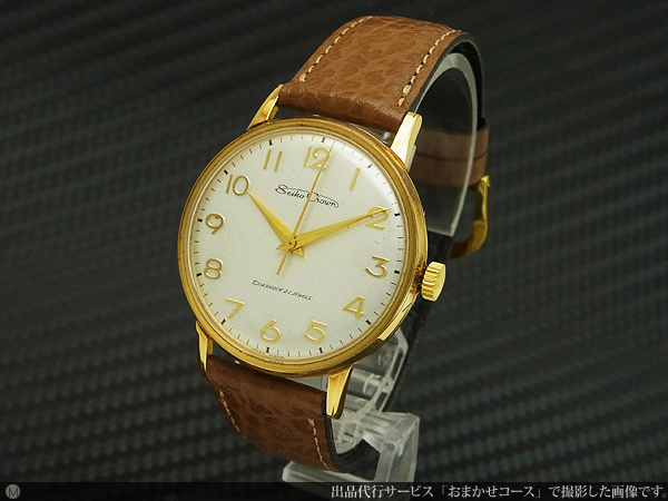 セイコー クラウン シルバーダイヤル 全数字モデル 金張り 21石 SEIKO