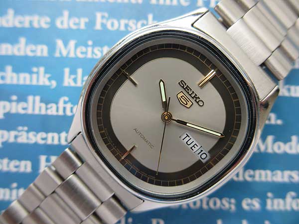 JA-0956| セイコー 5ファイブ 樽型ケース 自動巻き 1983年製造 Ref