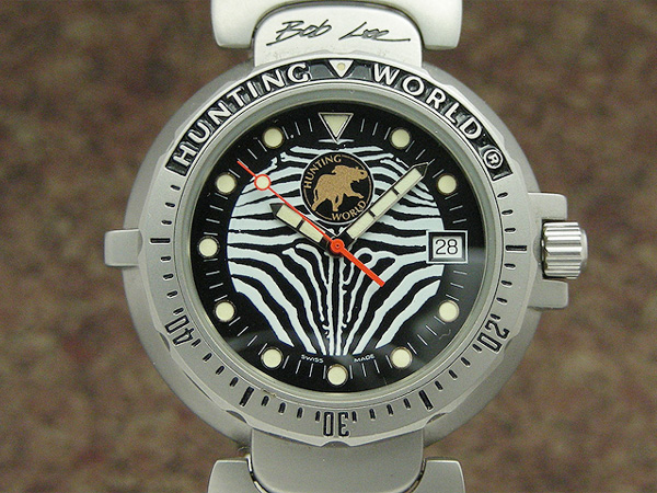 ハンティングワールド ゼブラ 自動巻き クオーツ Bob Lee サイン入り