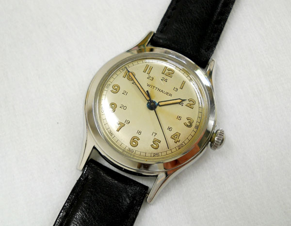 ウイットナー WITTNAUER 24時間表記 ミリタリー調 3針 手巻き 程度良好