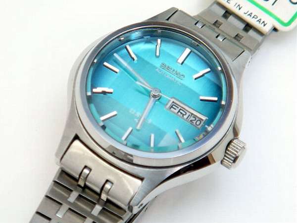 セイコー レディース ジョイフル 自動 23石 カットガラス アクアブルー