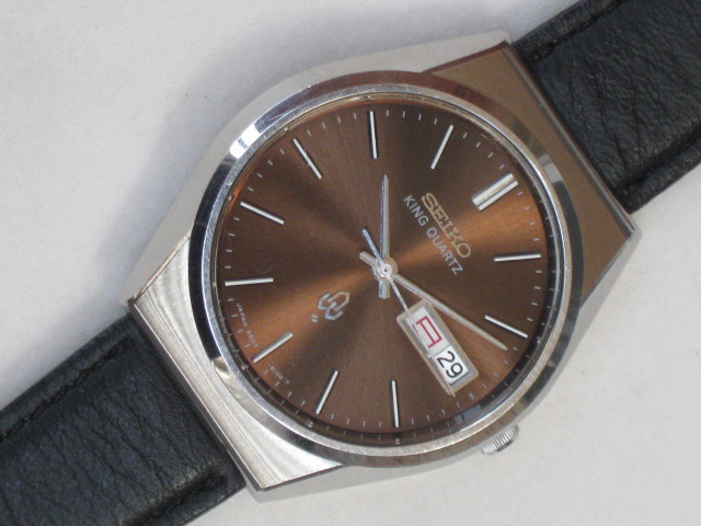 セイコー キングクオーツ 4823-8100 希少なブラウン文字盤 ダブル