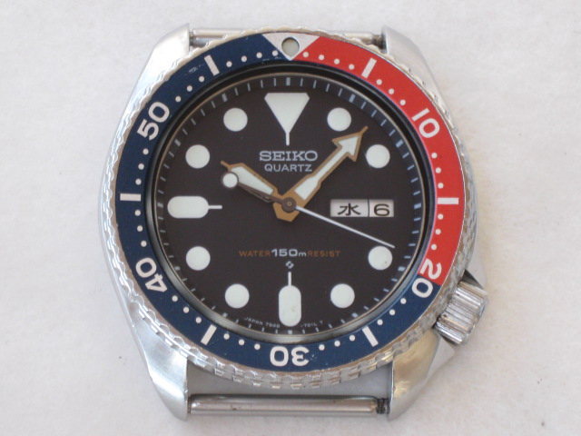 セイコー ダイバー150M 7548-700B クオーツ 赤青ベゼル ダブル