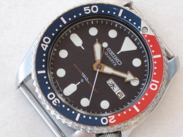 セイコー ダイバー150M 7548-700B クオーツ 赤青ベゼル ダブル