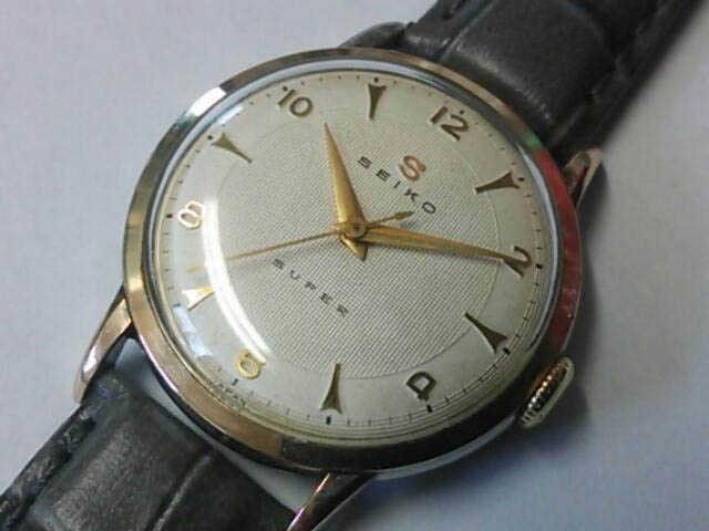 セイコー SEIKO スーパー 手巻き 最高級17石赤機械 TOP14KGF OH済み