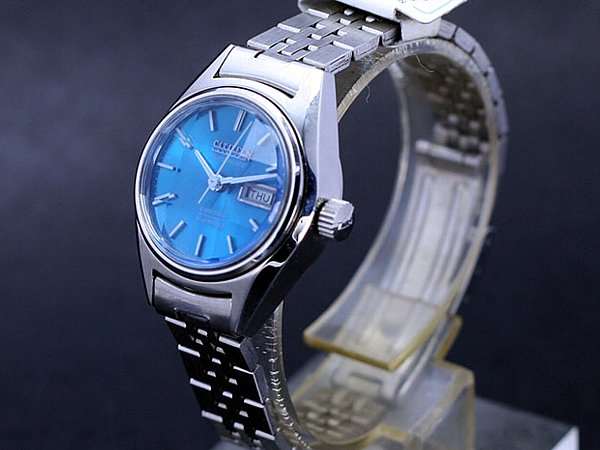 シチズン 未使用 コスモスター 自動巻き レディース 21石 アクアブルー