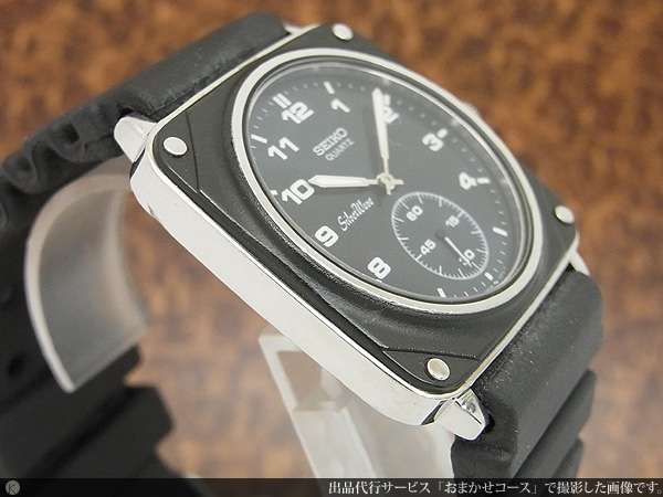 セイコー SEIKO シルバーウェーブ ブラックラバー スクエアケース
