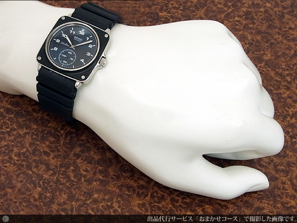 セイコー SEIKO シルバーウェーブ ブラックラバー スクエアケース