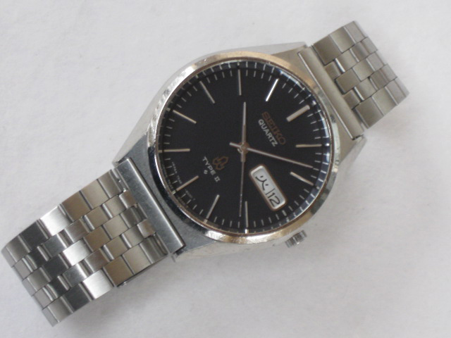 セイコー クオーツ 7546-8000 ダブルカレンダー 濃紺文字盤 SEIKO