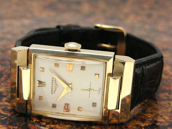 ロンジン LONGINES 14K レクタングルケース スイングラグ 手巻き
