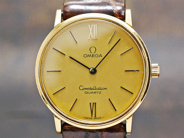 オメガ コンステレーション GF ラウンドケース クオーツ サテン