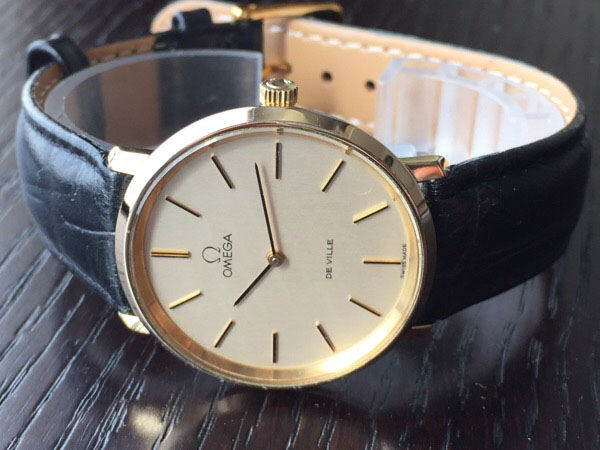 オメガ デ・ビル 手巻き 新品型押し革ベルト付 綺麗な状態 上品な薄い