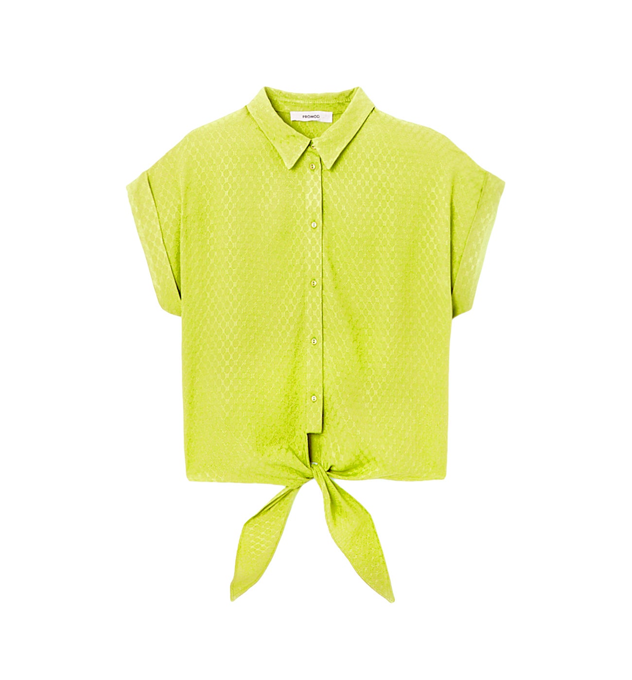 Tie-front shirt - Neon green