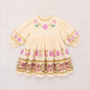 Cotton woven embroidered dress vintage inspired child. – Apolina