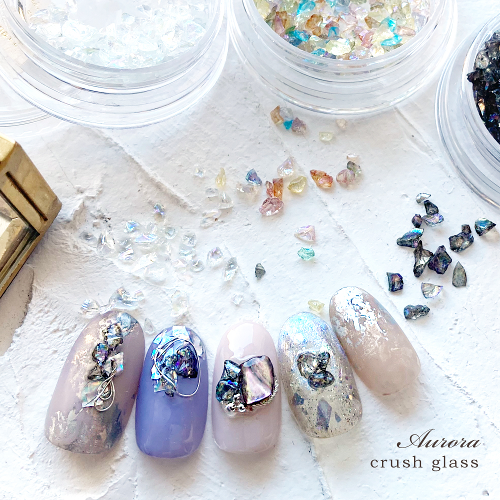 オーロラに輝く【オーロラクラッシュガラス 全3色】クリスタル