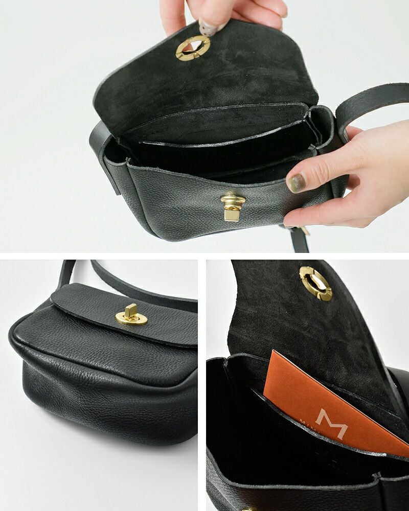 Mimi ミミ グレイニー ベジタブル タンニンレザー ショルダーバッグ