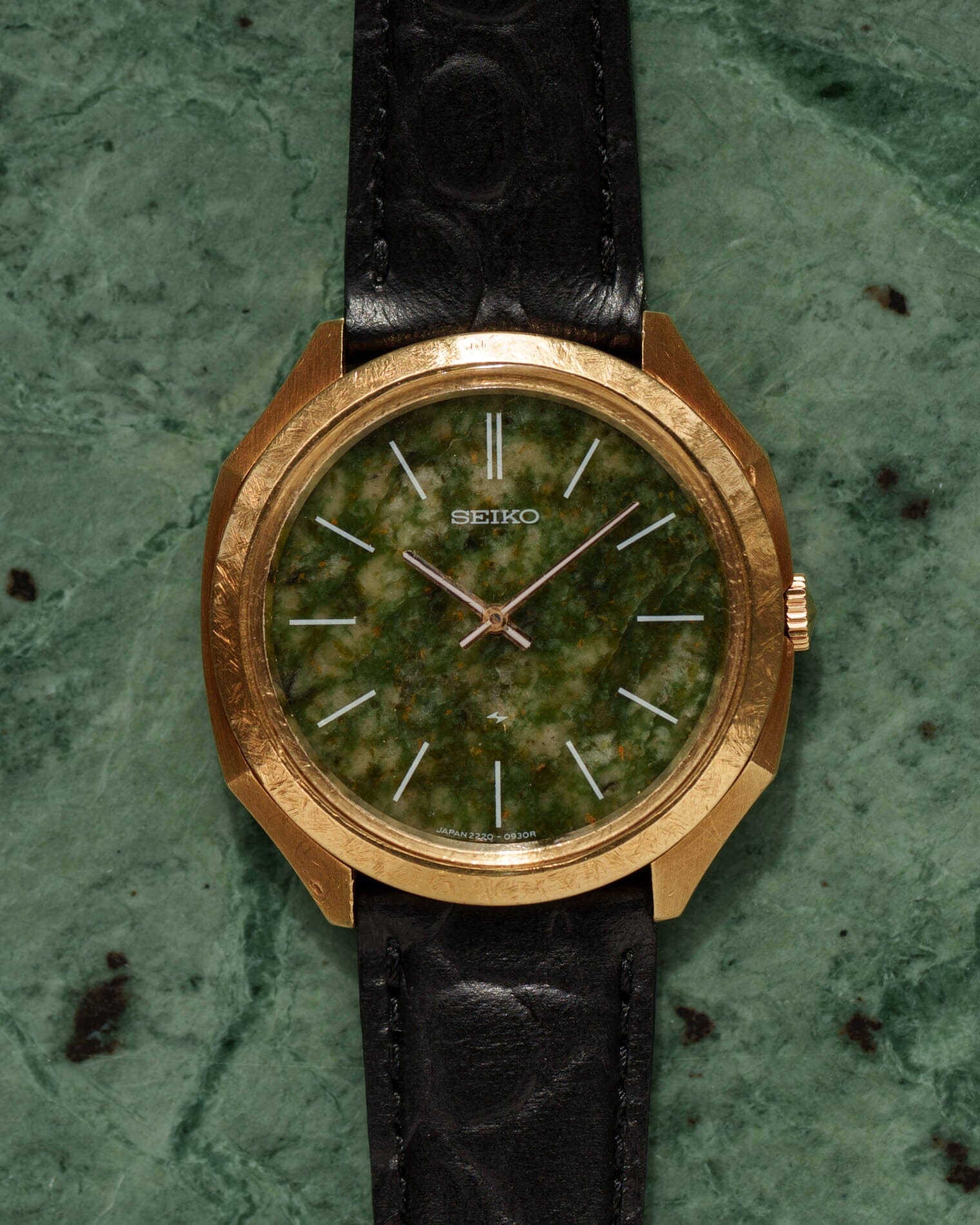 セイコー シャリオ 2220-0340 18K YG 翡翠文字盤 純正尾錠付き | ARBITRO