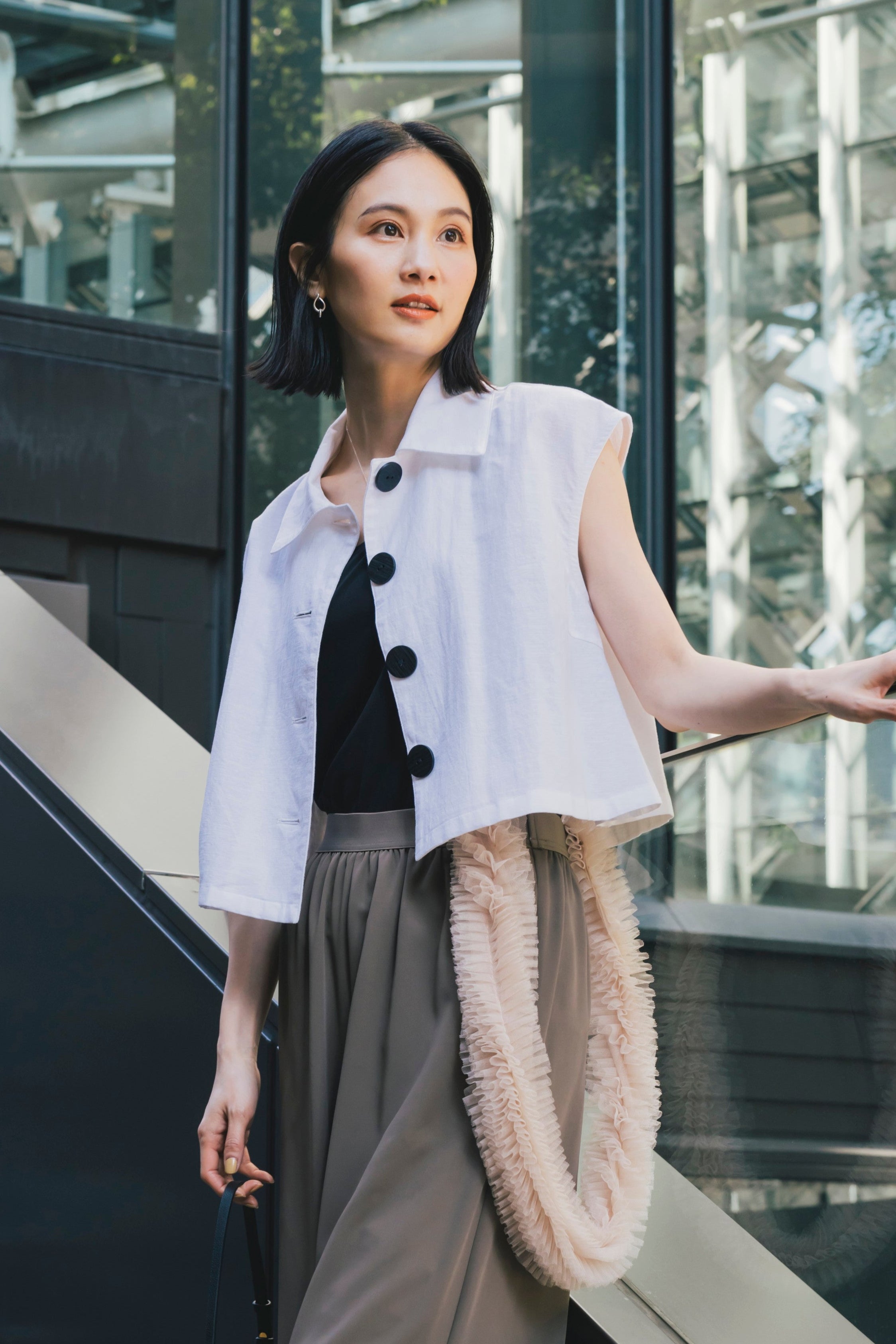 麻混ショートブラウス NS-318 – ATELIER N'S