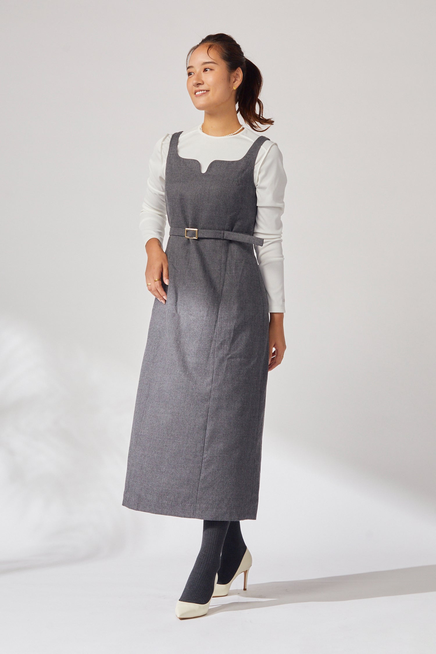 Wool jumper skirt (Heather gray) – Audire