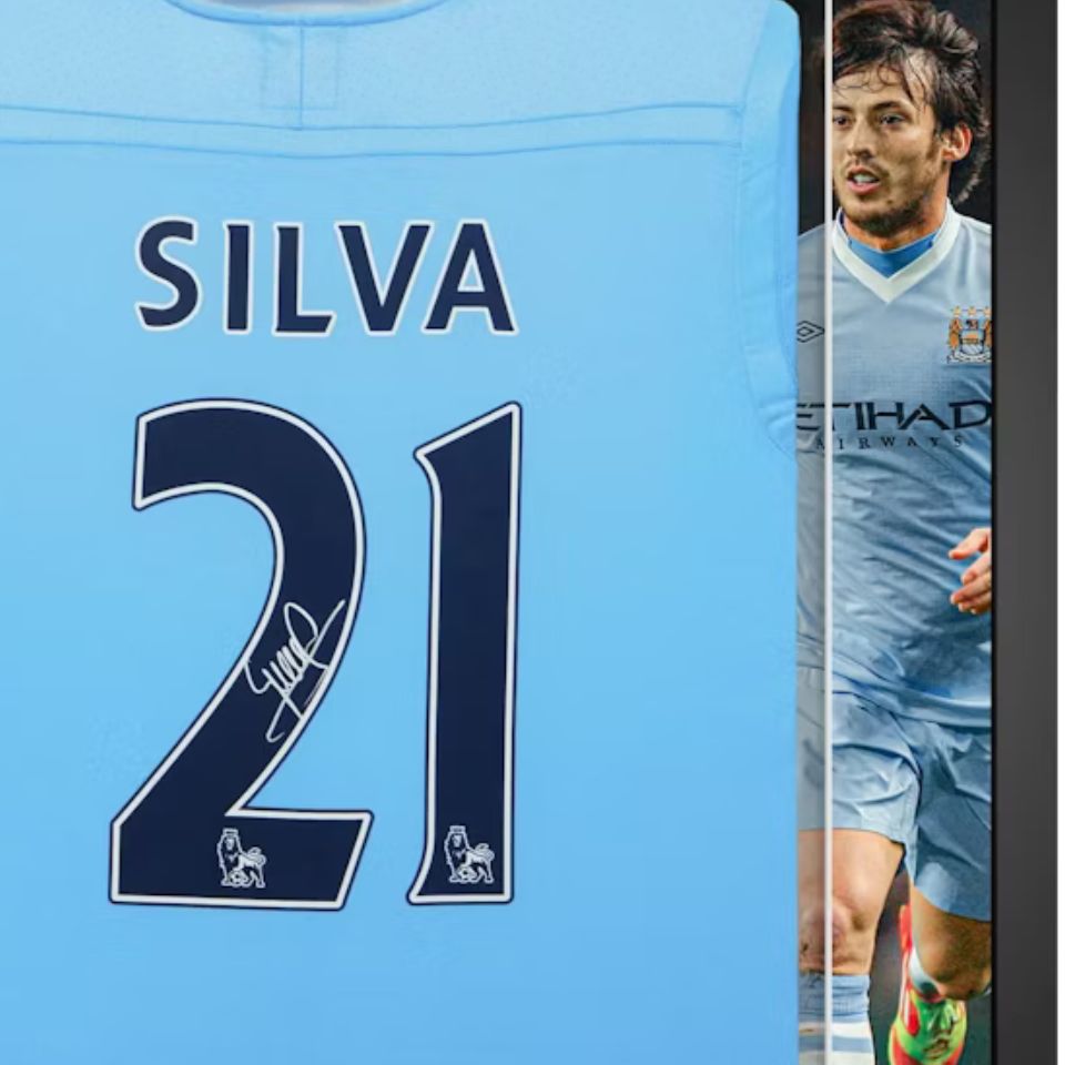 ダビド・シルバ【直筆サイン入り】マンチェスター・シティホーム