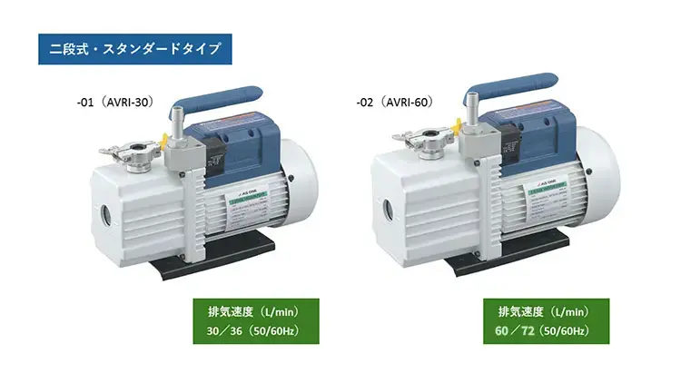 2-928-01 油回転真空ポンプ(二段式・スタンダード) 318×124×234mm AVRI
