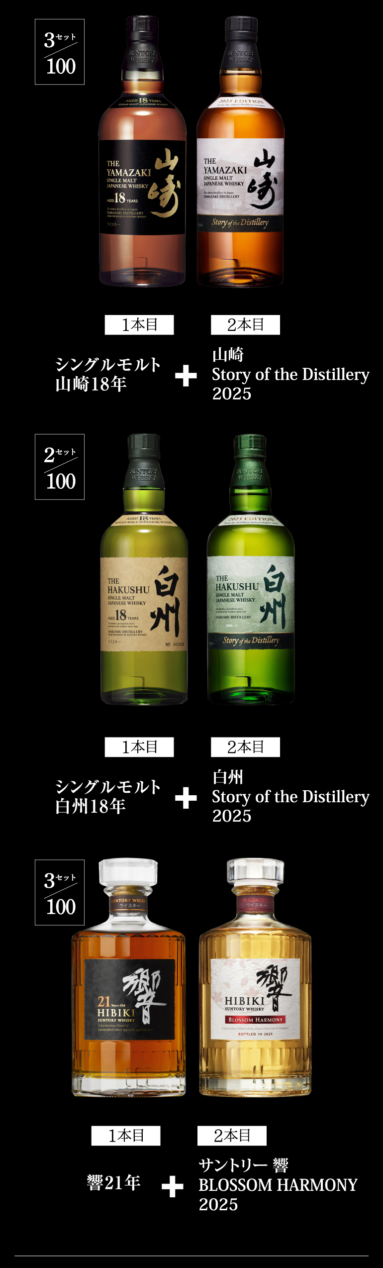 確率1/10で特賞以上！目玉はグレンドロナック30年 山崎18年 響21年