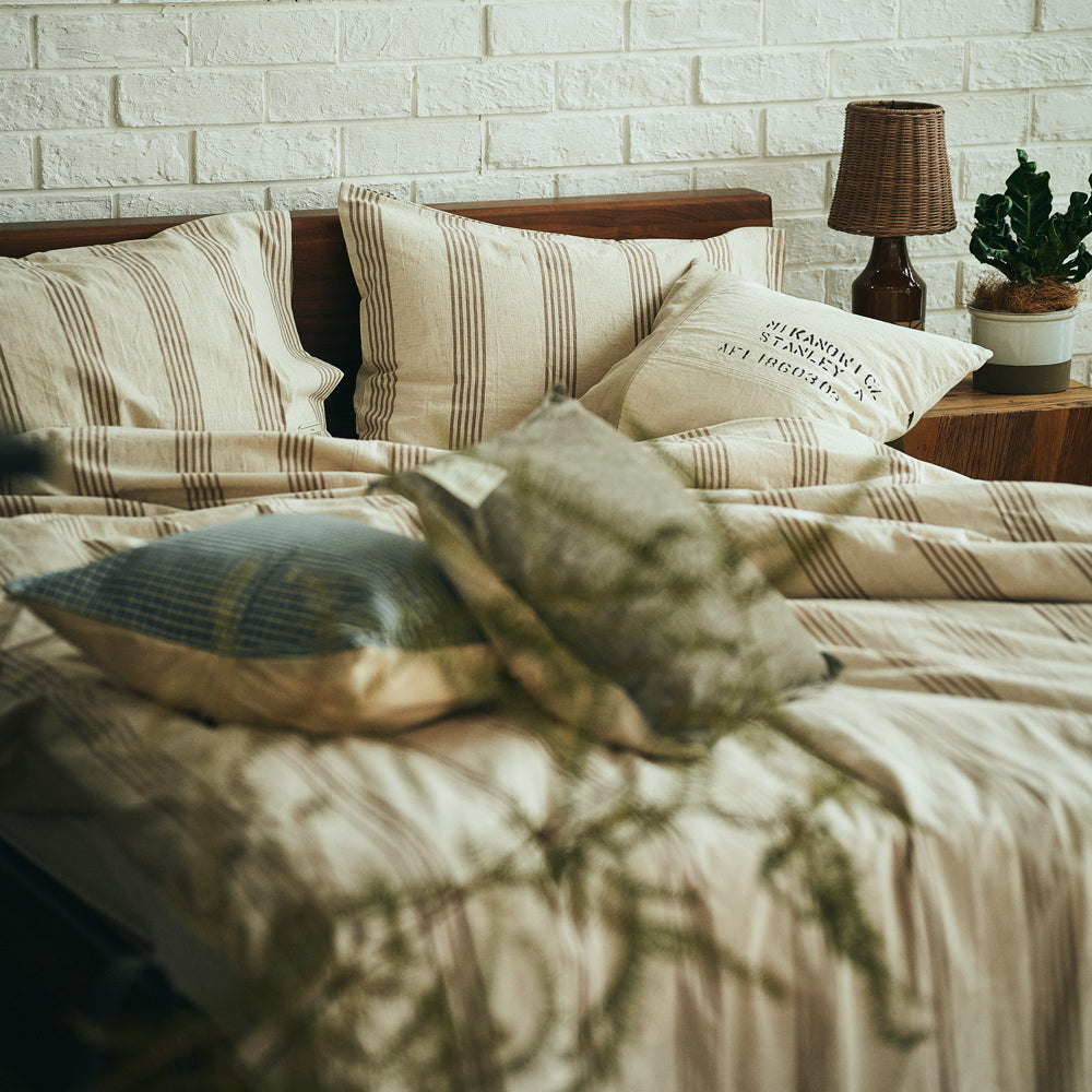 WEB限定】THE STRIPES Duvet Cover / MOCHA – BasShu Online Store