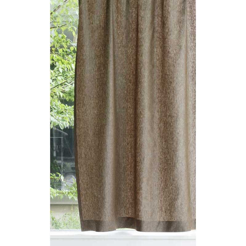 光沢のある既成サイズリネンカーテン [オリーブ Chintz] リネン100