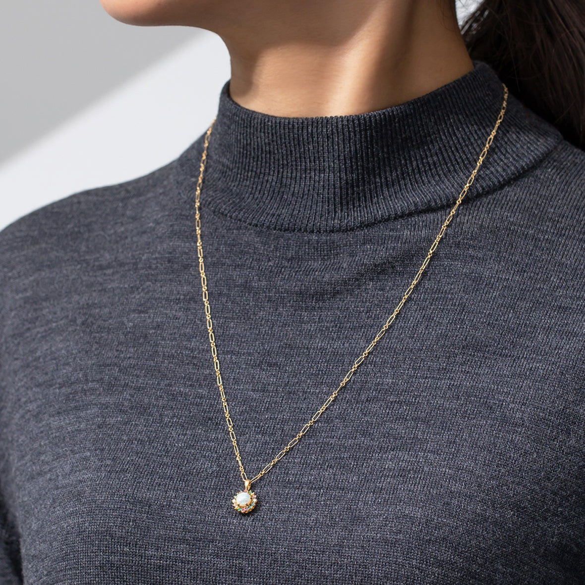 オパール(オーストラリア産)×マルチカラージュエル K10/K18/PT