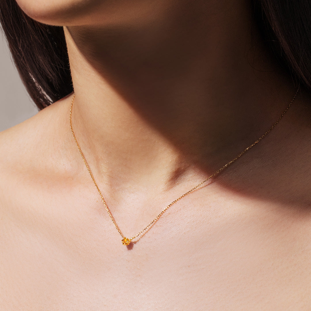 シトリン K18/K10ネックレス・アルガ