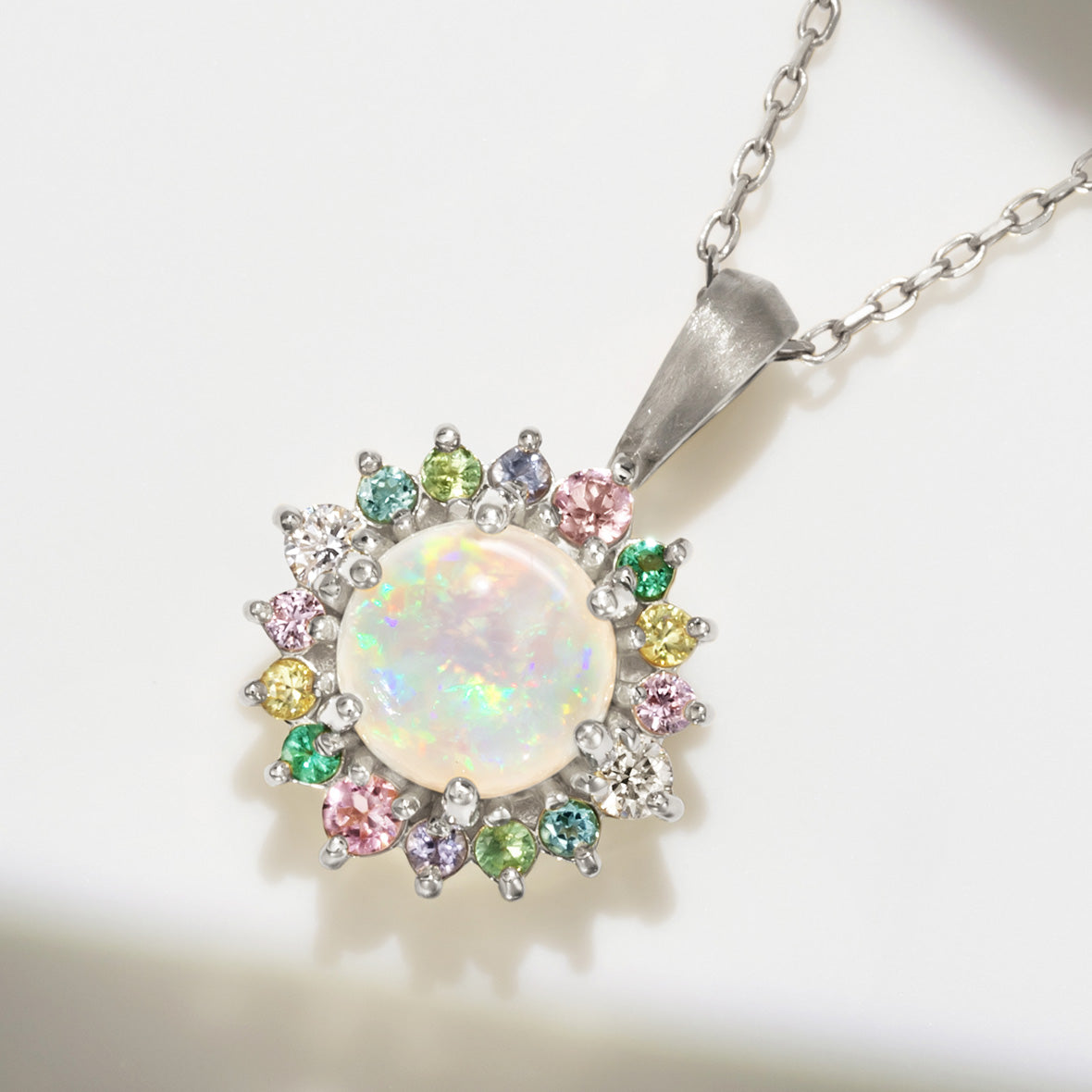 オパール(オーストラリア産)×マルチカラージュエル K10/K18/PT