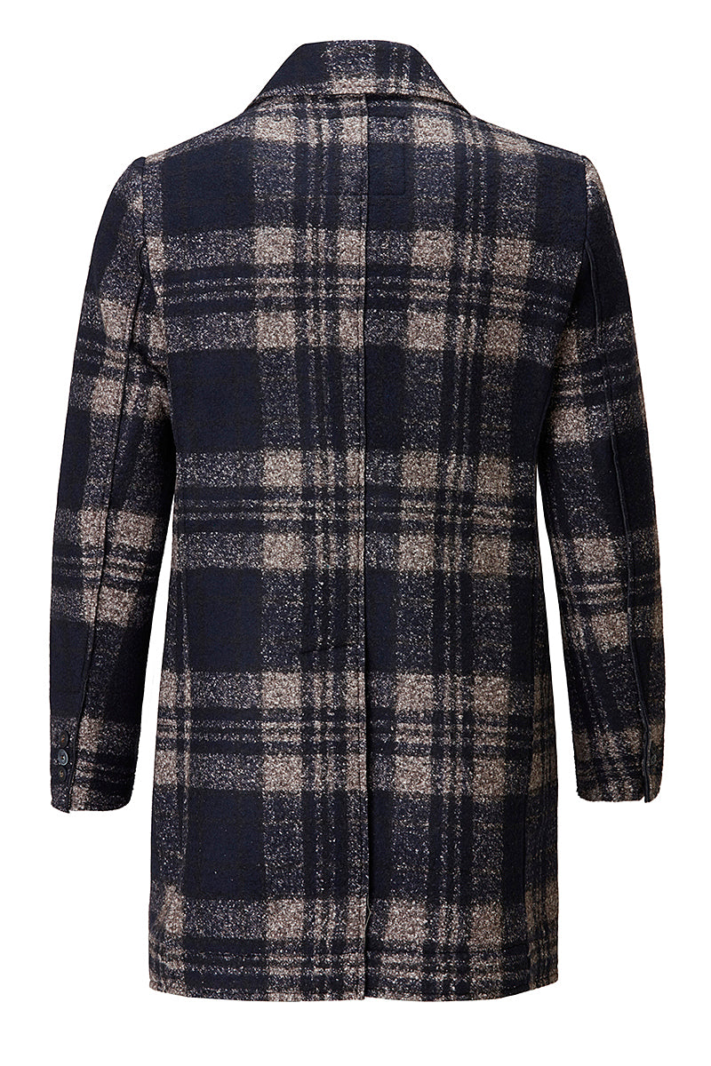 ANDY179 シルクブレンドチェックパターンチェスターコート / COL：VAR1