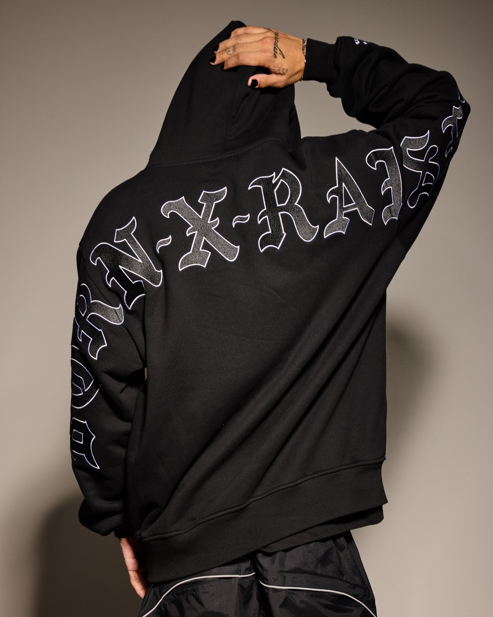 BXR JUMBO ARCH HOODIE: BLACK – Born X Raised