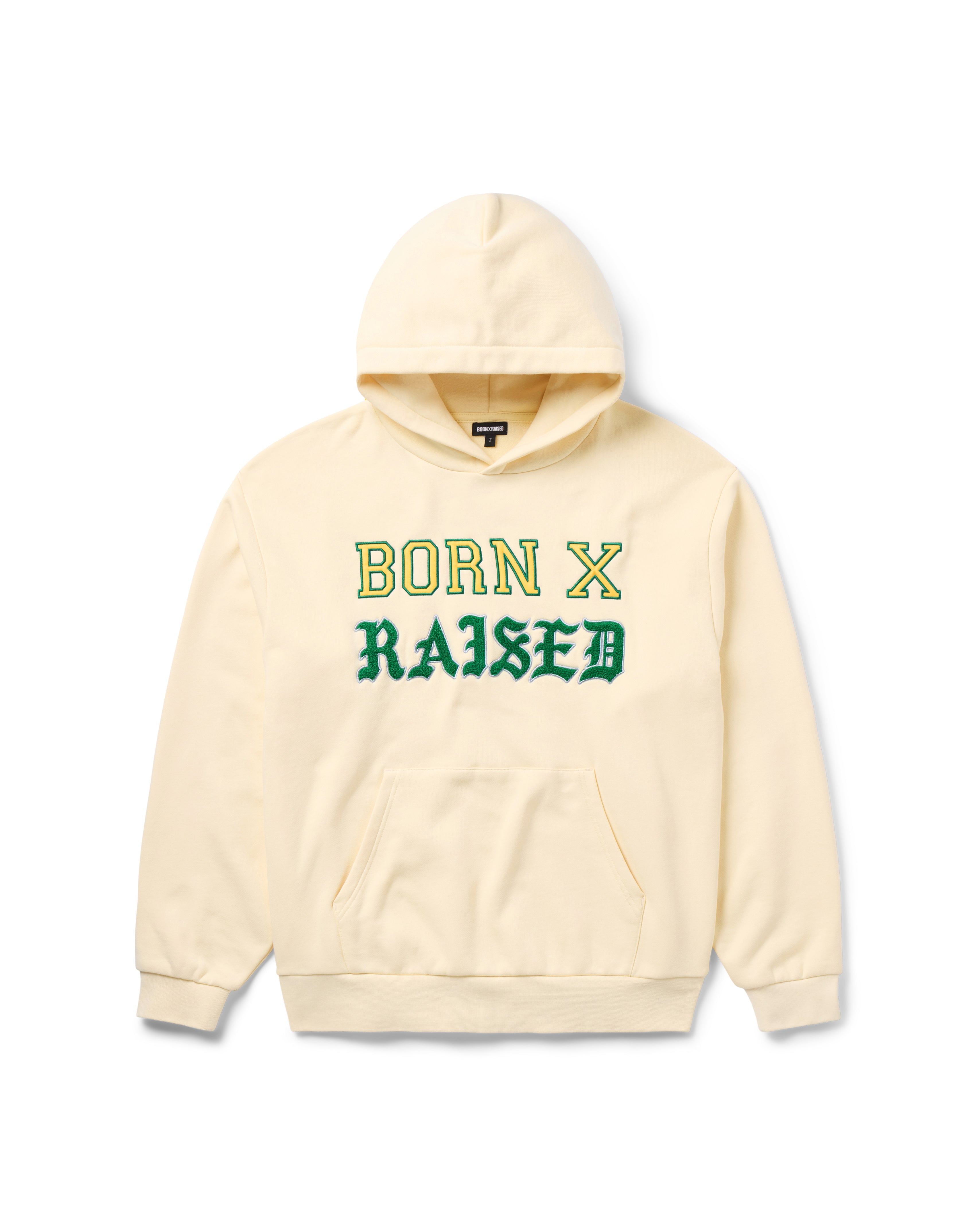 APPLIQUE STACK HOODIE: CREAM – Born X Raised