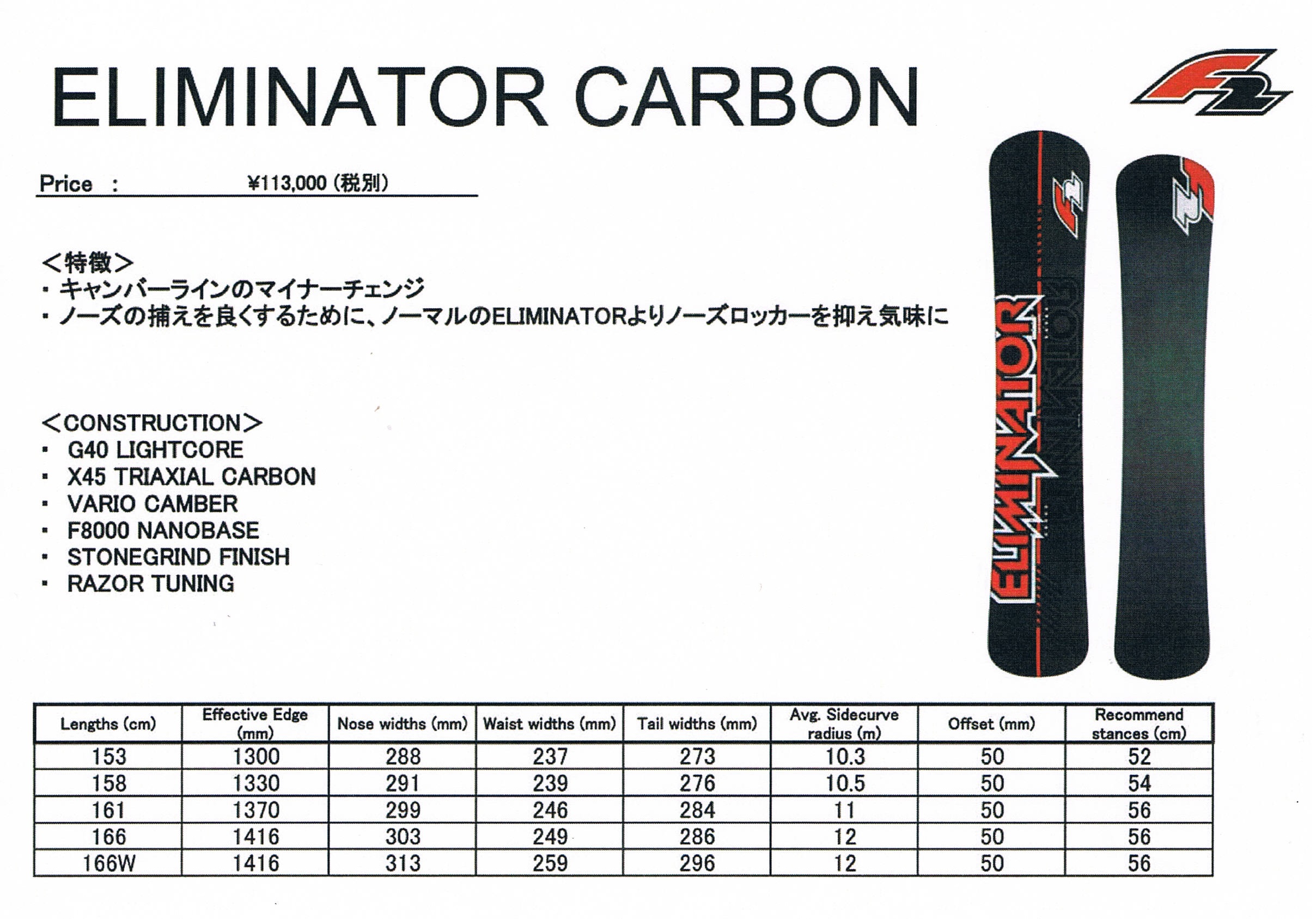 15-16F2（エフツー）ELIMINATOR CARBON（ｴﾘﾐﾈｰﾀｰｶｰﾎﾞﾝ） | 海底少年
